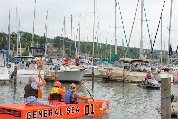 Recycled Cardboard Boat Regatta mariners launched Saturday in Blades